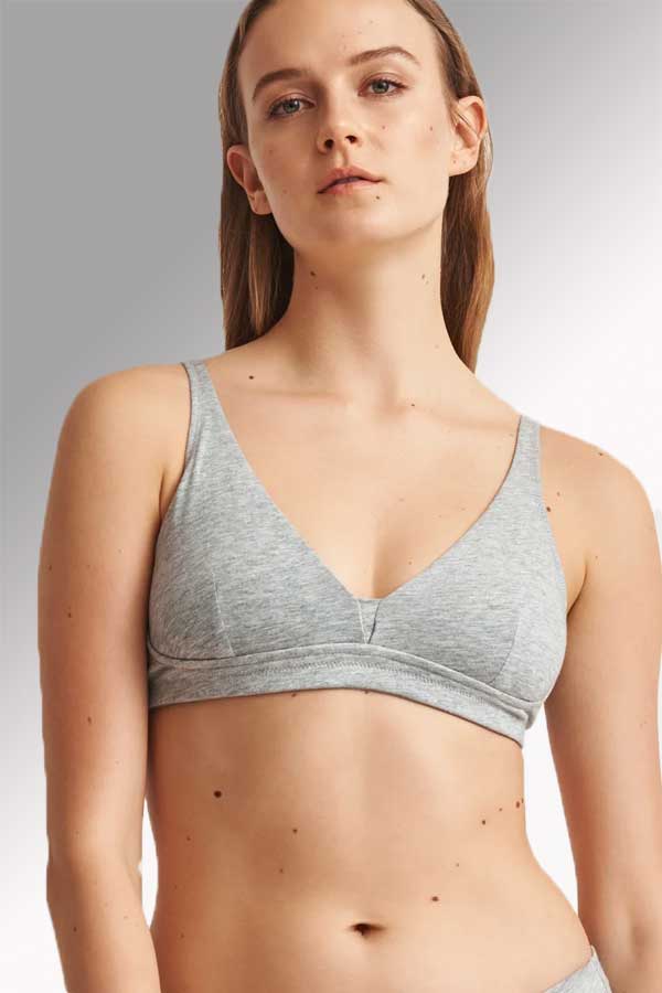 Bustier made of blended organic cotton - gray, Bras