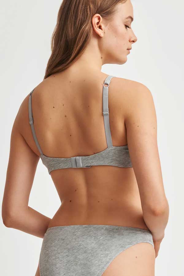 Skin Organic Bra Heather Grey / S Organic Cotton Bralette - Gracelynne