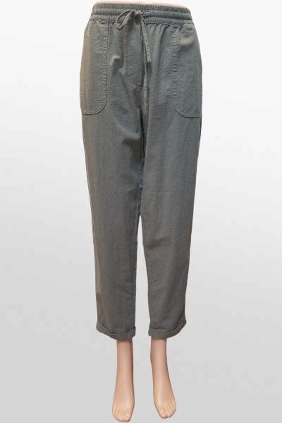 SoyaConcept Women&#39;s Pants Misty Green / S Cotton Pants with a Bottom Fold 7195
