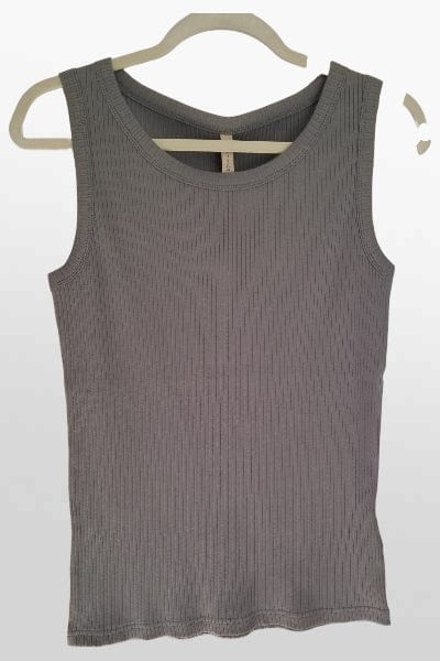SoyaConcept Women's Sleeveless Top Misty Grey / S Organic Cotton Tank Ribbed