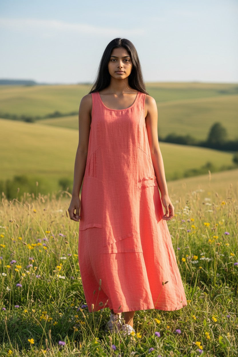 Italian Linen Sleeveless Dress by Inizio - Natural Clothing Company