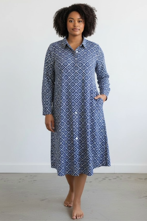 Light Cotton Summer Dress - printed