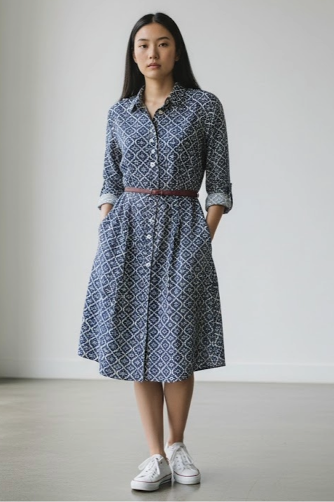 Light Cotton Summer Dress - printed