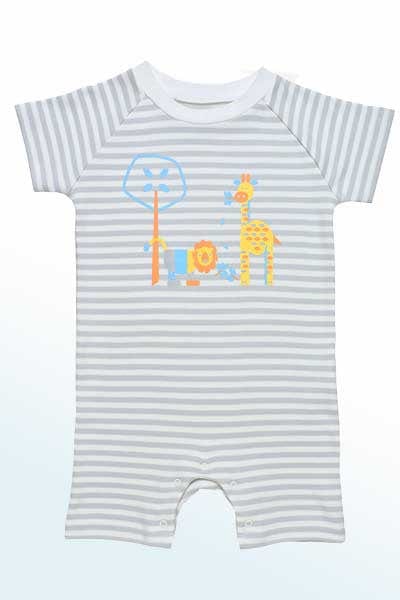 Under The Nile baby clothes Jungle Animals / 9-12 mo Baby Organic Cotton Romper - Jungle Animals Print