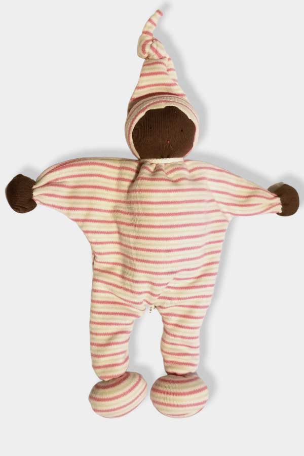 Under The Nile Toy pink lime stripe / NB-3m Organic Cotton Toy - Let&#39;s Be Friends