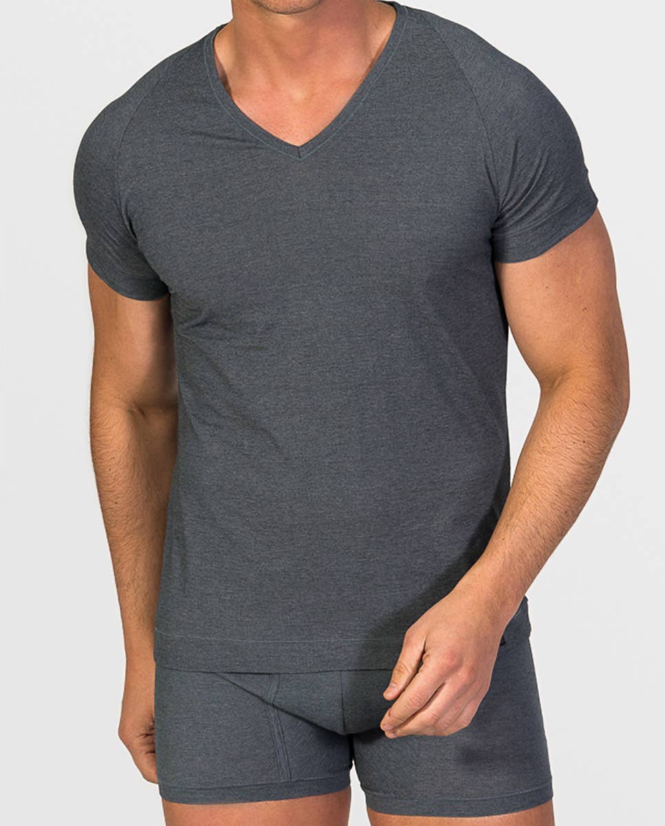 ZD Zero Defects V-neck undershirt Ranglan Egyptian Cotton: L / White