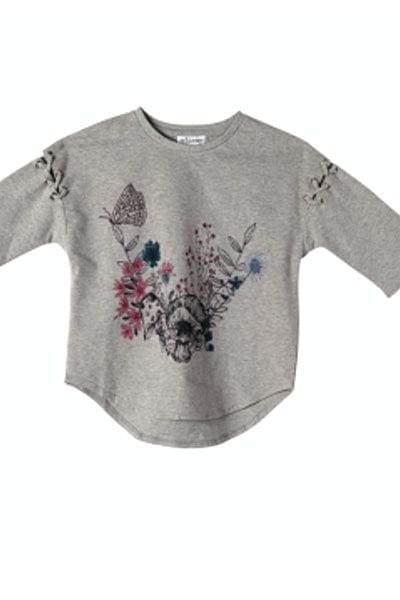 Organic cotton lace-up Tee - Zoey, girls 3T to 5T - Natural Clothing Company