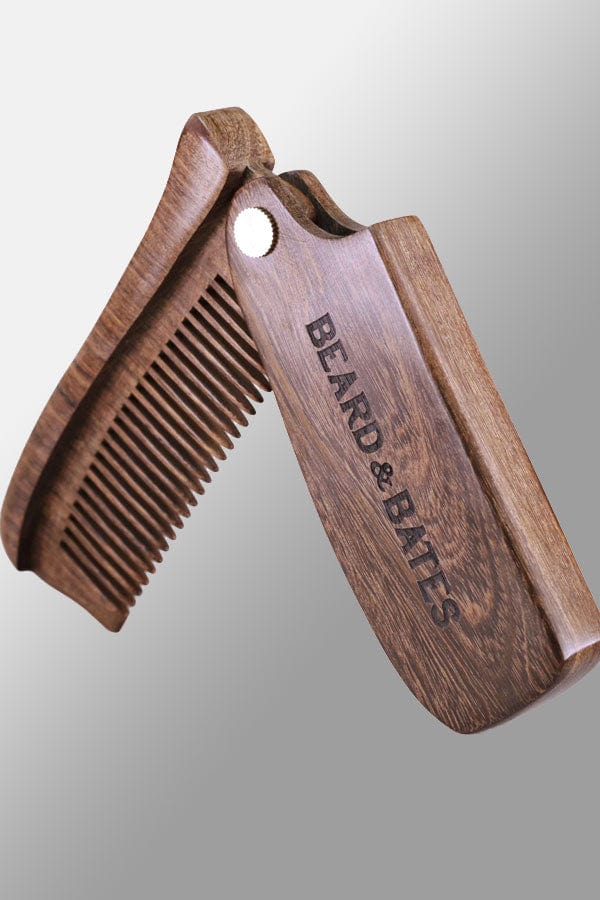 Beard &amp; Bates Hair care Beard Grooming Comb - Sandalwood Switchblade