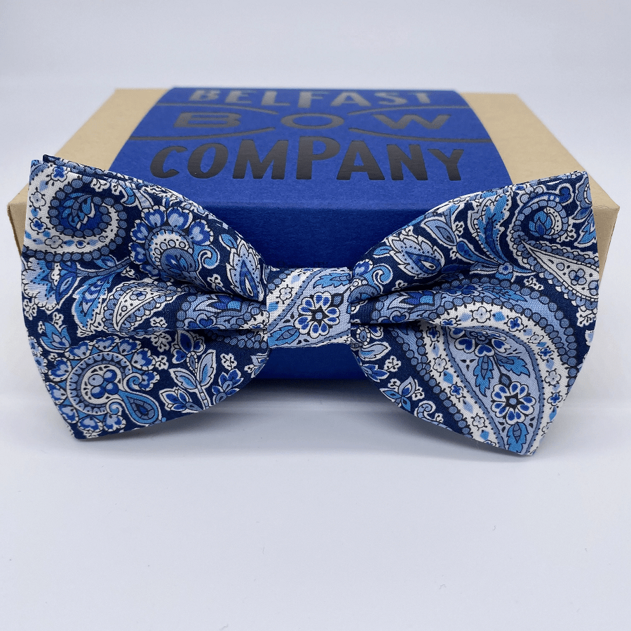 Belfast Bow Men's Accessory Navy Paisley Bow Liberty of London Bow Tie - Paisley