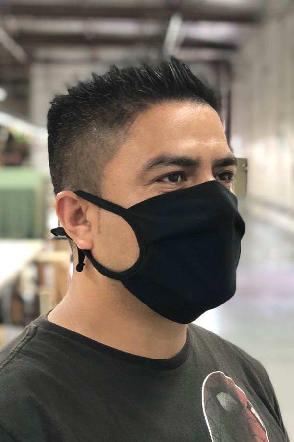 Bgreen face mask One Size / Black Organic Cotton Face Mask U.S.A.made - adjustable (self-tie)