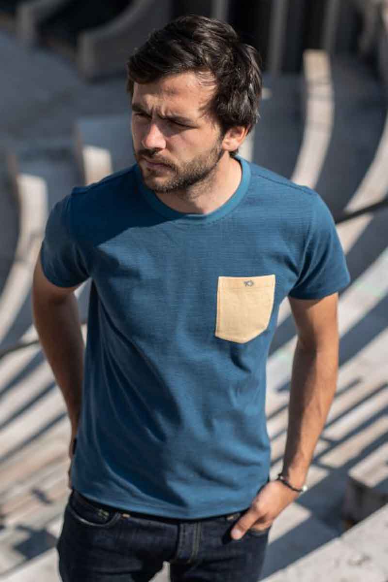 Billybelt Men's Short Sleeve Top Men's Organic Cotton T-shirt Striped