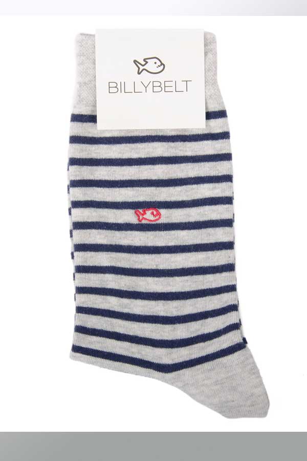Billybelt Men&#39;s Socks Grey Navy Men&#39;s Cotton Socks Stripes rl4
