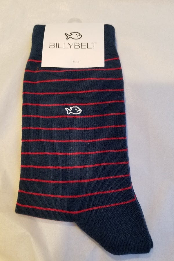Billybelt Men&#39;s Socks Navy Red Men&#39;s Cotton Socks - Striped RF4