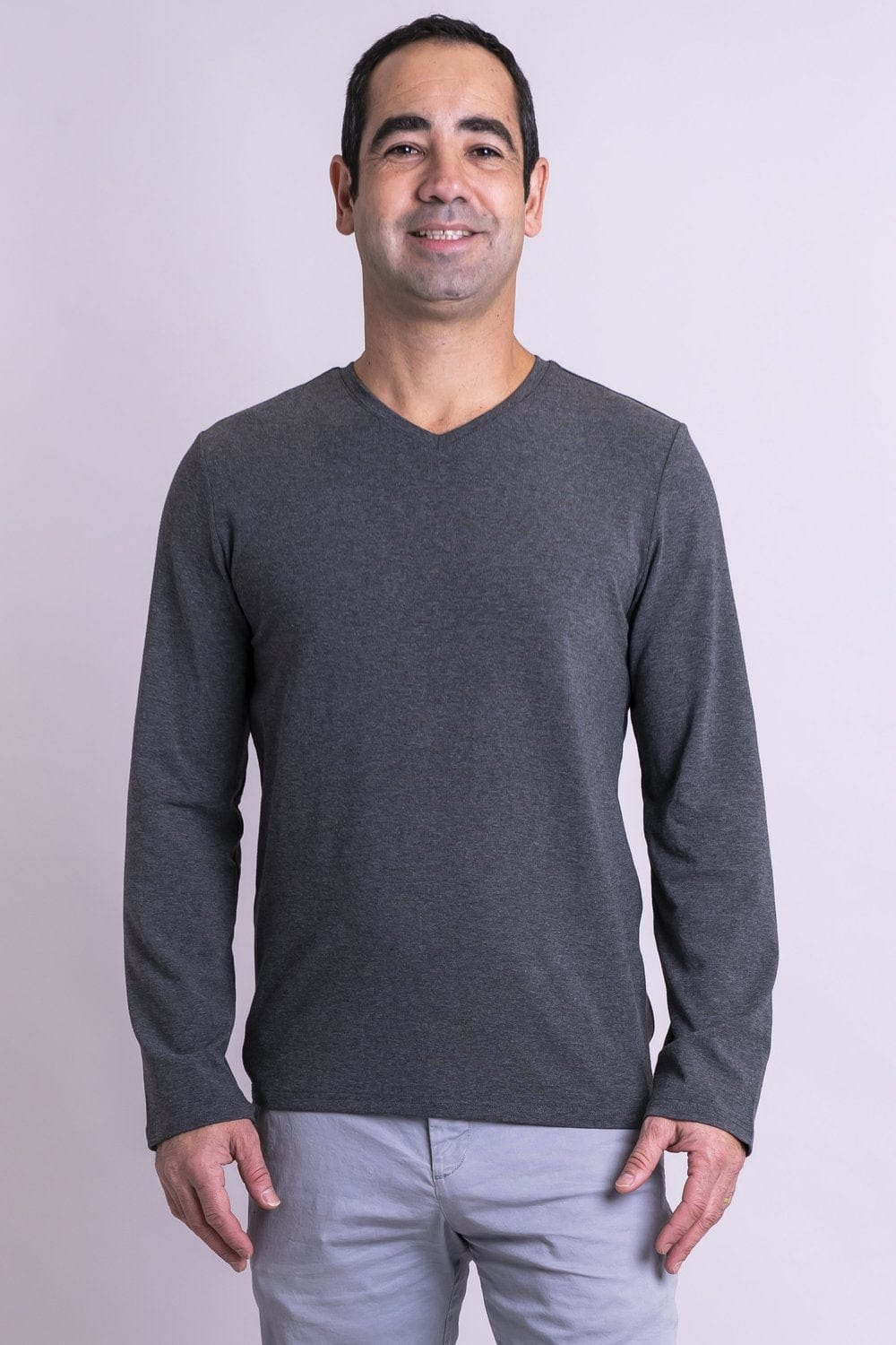 Blue Sky Men's Long Sleeve Shirt Graphite / S Men's Long Sleeve Shirt - Adam
