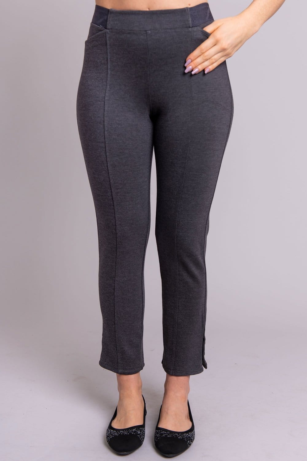 Blue Sky Women's Pants Granite / S Women's Modal Ankle Pants - Nadine