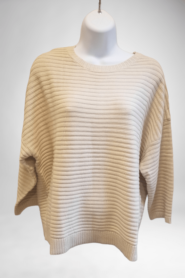 Blue Sky Women&#39;s Sweater Natural / S Cotton &amp; Bamboo Knit Sweater