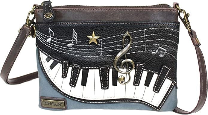 Chala purse Music/Piano / mini Vegan Leather purse - Cross Body Horizontal &quot;We Fly&quot;