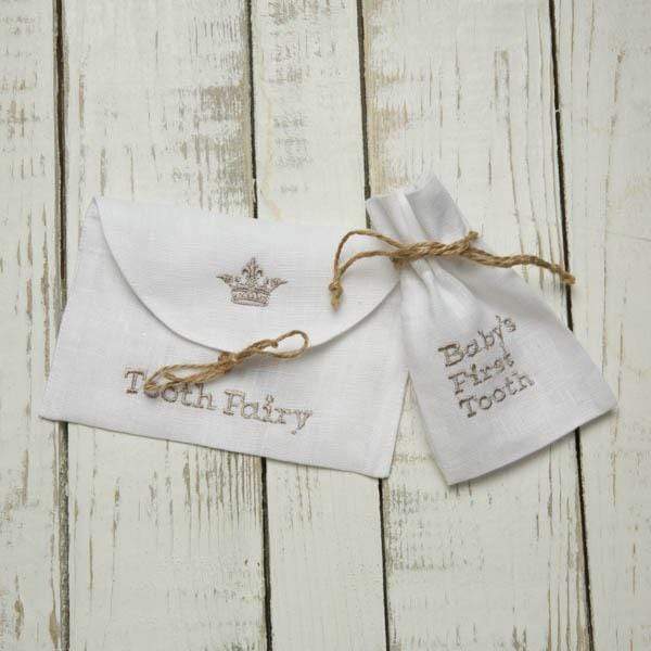 Crown Linen Designs kids accessory First Tooth Linen Bag Set