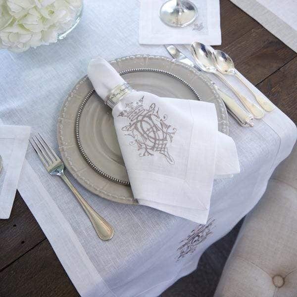 Crown Linen Home Linen Napkin Embroidered - Royal