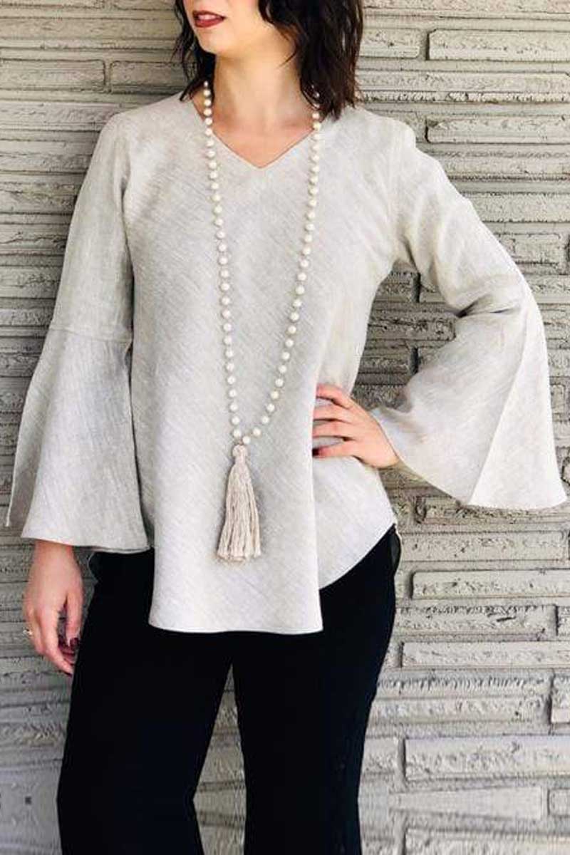 Crown Linen Women's Long Sleeve Top Felicity Linen Tunic