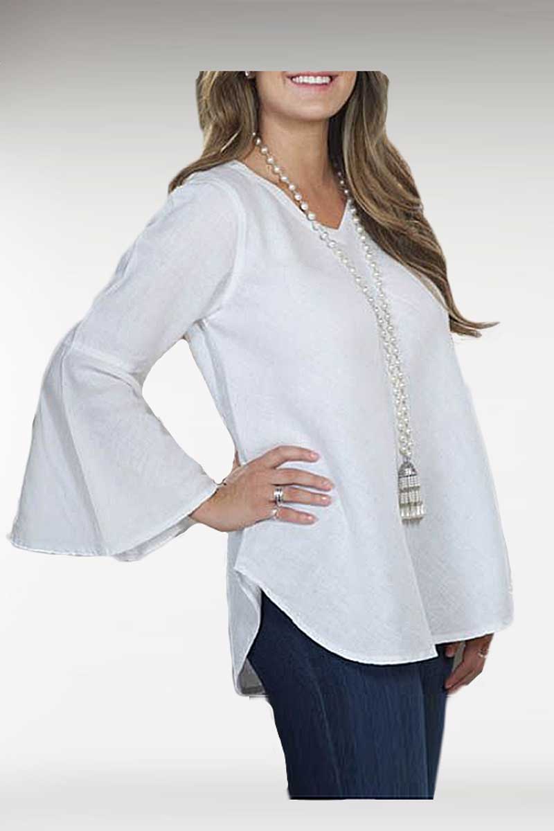 Crown Linen Women's Long Sleeve Top Felicity Linen Tunic