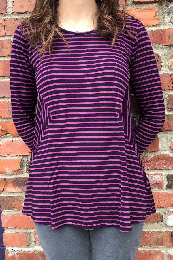 Cutloose Women's Long Sleeve Top Gladiola / XS Fleece Long Sleeve Shirt - striped