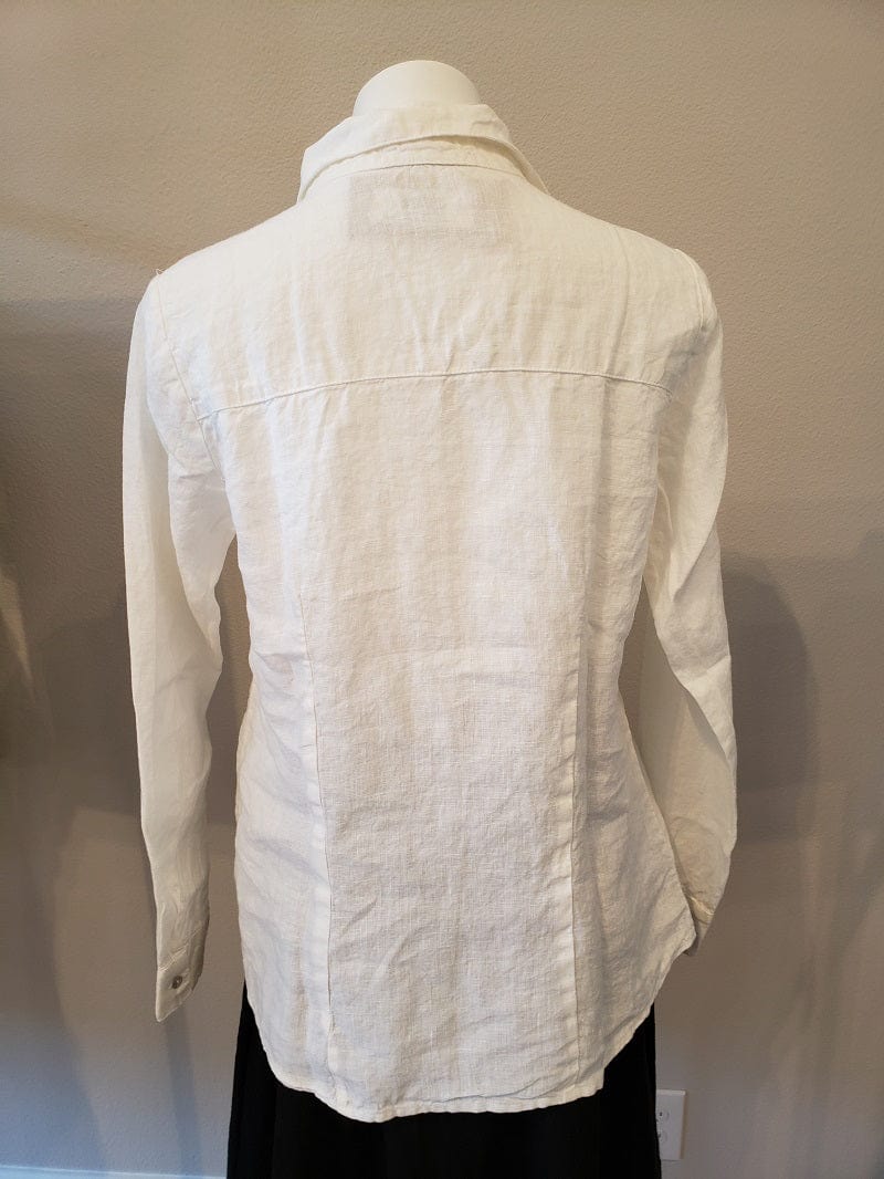 Cutloose Women&#39;s Long Sleeve Top Linen Shirt Button Down with Collar