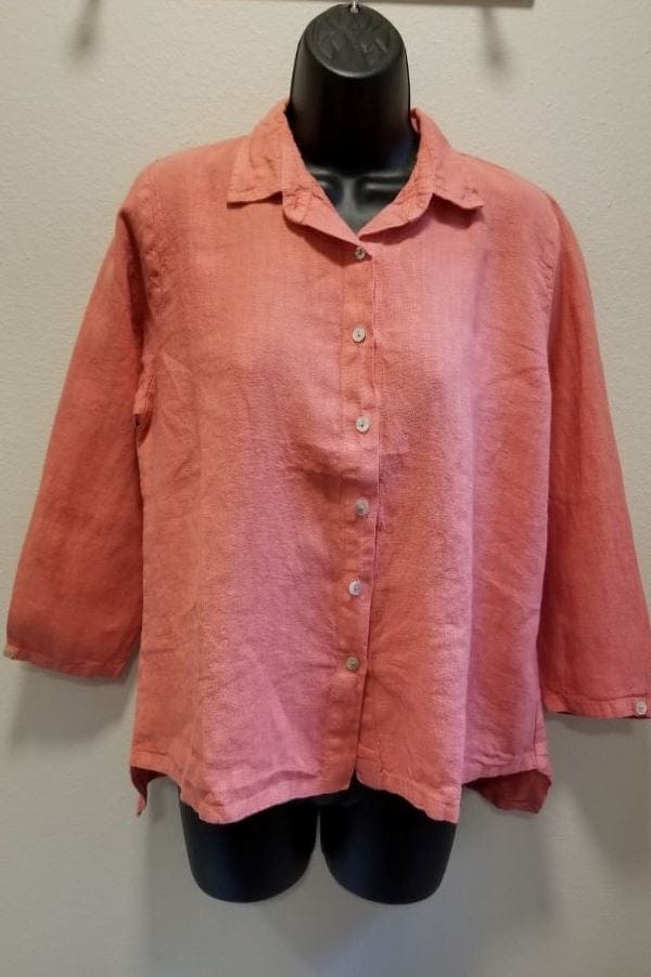 Cutloose Women's Long Sleeve Top Picante / XS Linen Shirt Button Down with Collar