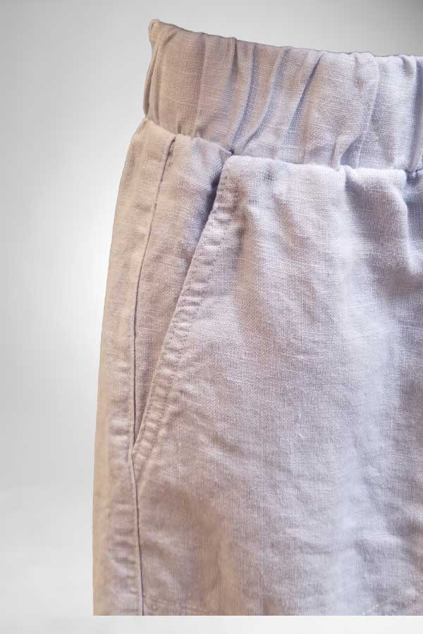 Cutloose Women's Pants Light Blue / XL Easy Crop Linen Pants