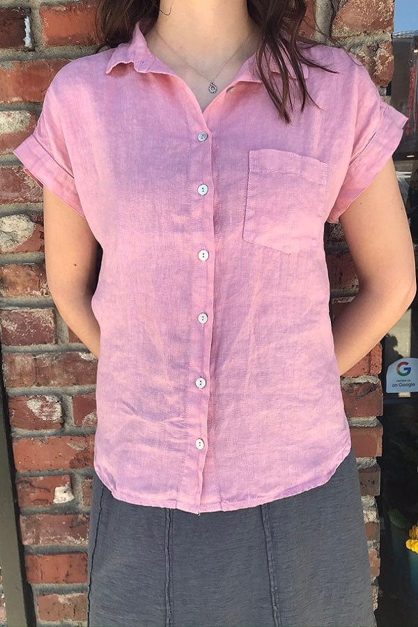 Cutloose Women&#39;s Short Sleeve Top Short Sleeve Button Down Shirt