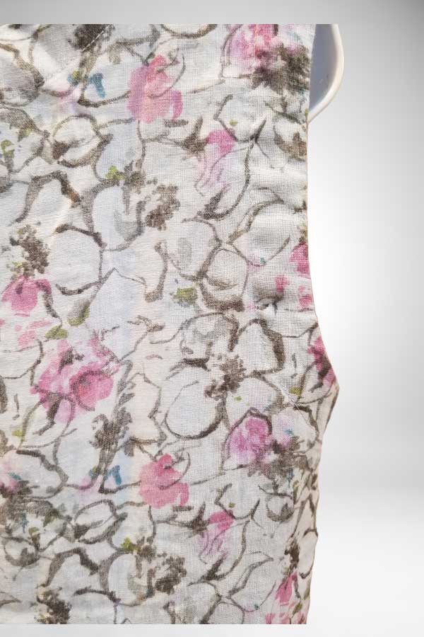 Cutloose Women&#39;s Sleeveless Top Linen Flower Print Sleeveless Shell Top