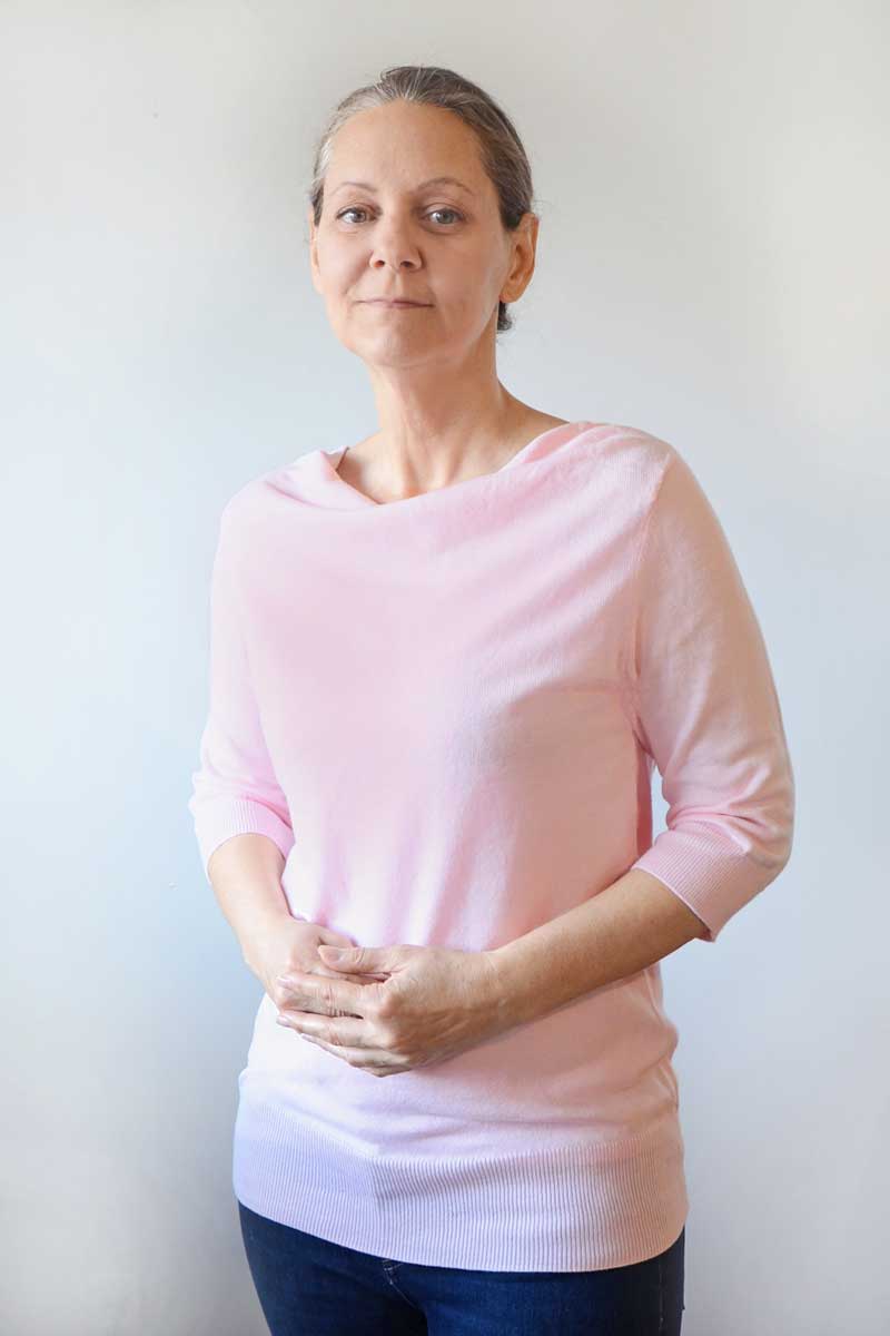 Echo Verde Women's Long Sleeve Top Blush / M Drape Neck Light Sweater