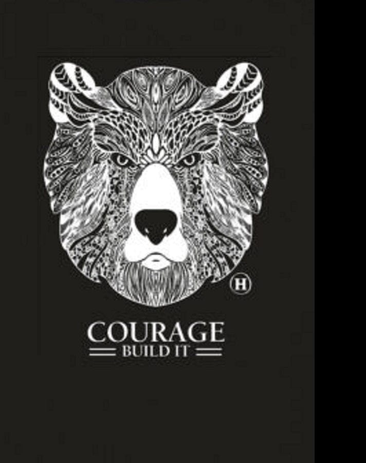 Hempy's Men's Short Sleeve Top Hemp Blend Totem T-shirt - Bear, Courage