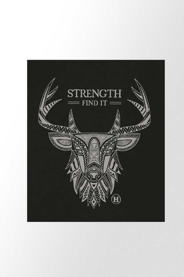 Hempy's Men's Short Sleeve Top Hemp Blend Totem T-shirt - Deer, Strength