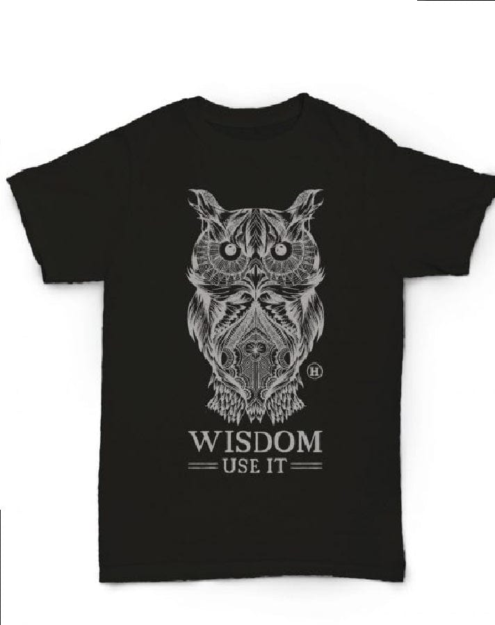 Hempy's Men's Short Sleeve Top Hemp Blend Totem T-shirt - Owl, Wisdom