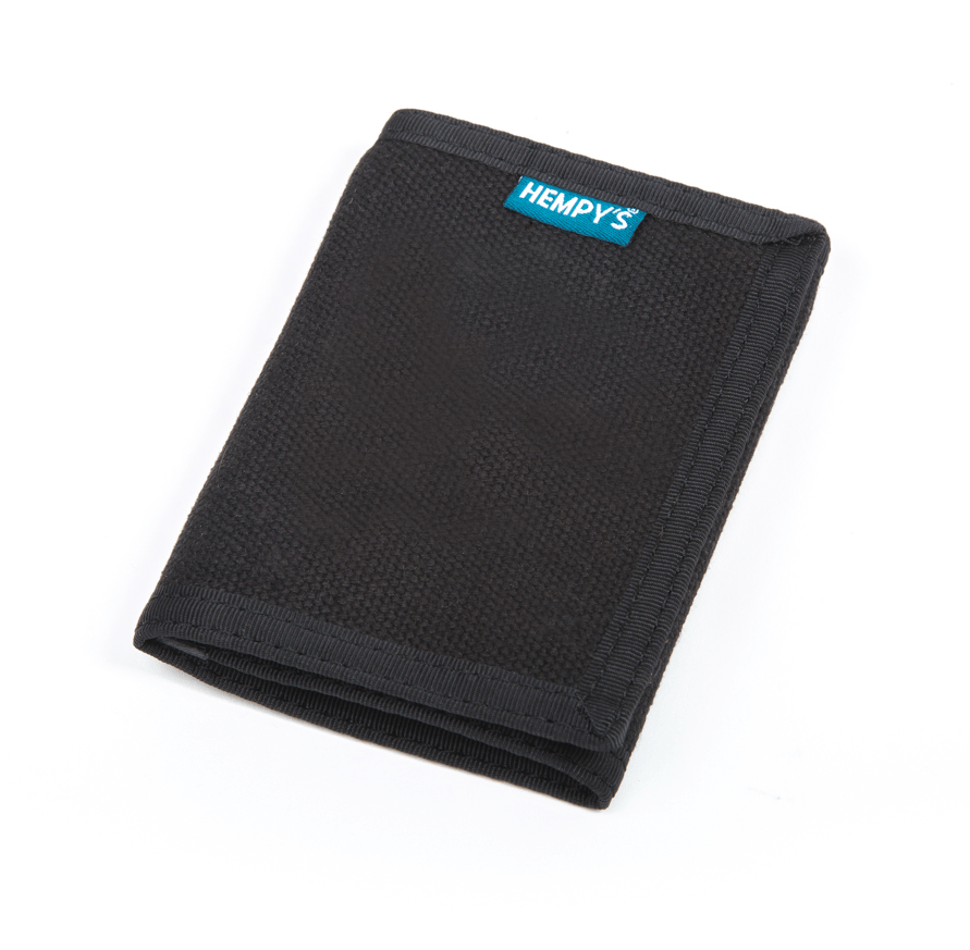 Hempy&#39;s Wallet Black solid Hemp Wallet Tri-fold