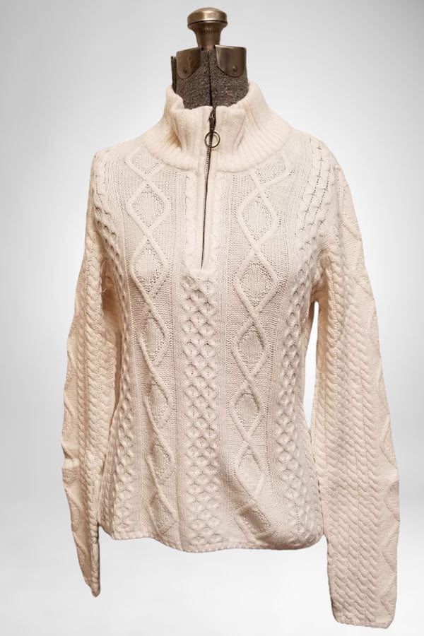 Icelandic Design Women&#39;s Sweater Natural / S Icelandic Design Half Zip Sweater - Olivia