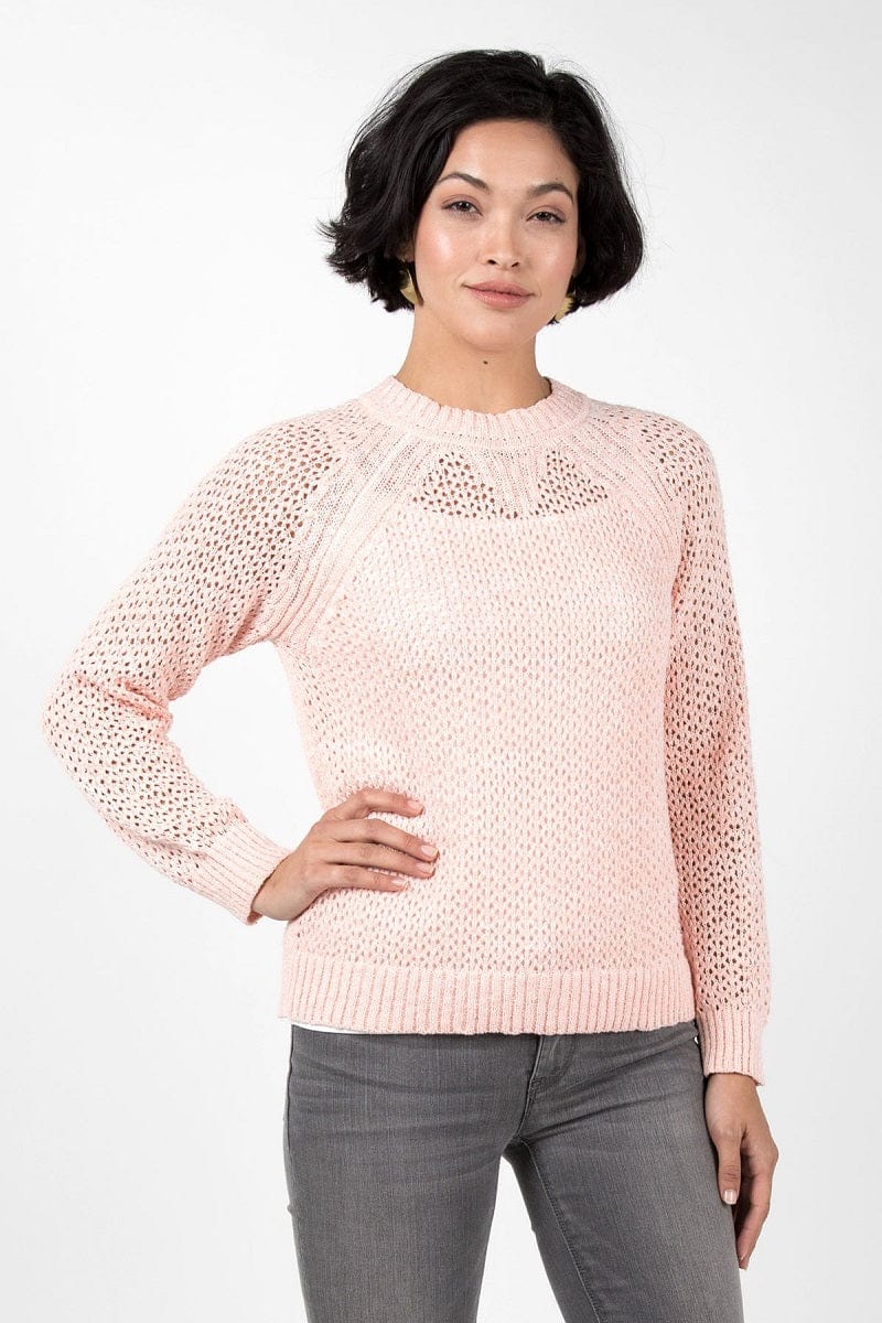 Indigenous Women's Sweater Peach / S Organic Cotton Boucle Knit Sweater