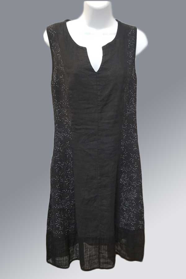 Inizio Women's Dress Italian Linen Dress by Inizio - Dots combo