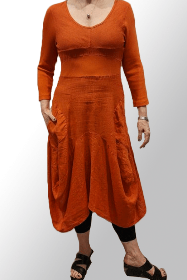 Inizio Women&#39;s Dress Italian Linen Dress by Inizio - Magic 3/4 sleeve