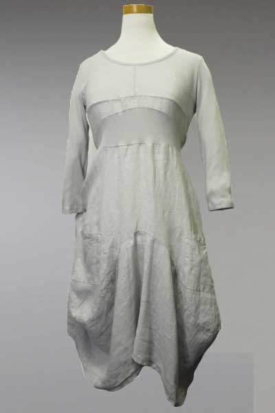 Inizio Women&#39;s Dress Pearl / L Italian Linen Dress by Inizio - Magic 3/4 sleeve