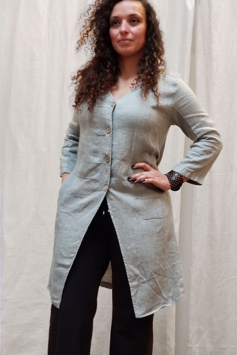 Inizio Women&#39;s Jacket Long Linen Jacket - Inizio (L, XL)