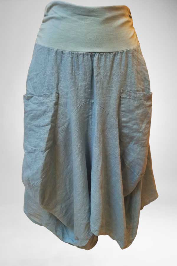 Inizio Women&#39;s Skirt Stormy green / S Linen Magic Skirt from Inizio - solid colors
