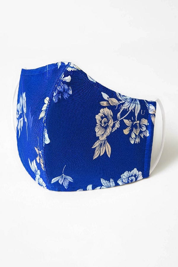 Jaanuu face mask Blue floral print / one size Mask - antimicrobial finish