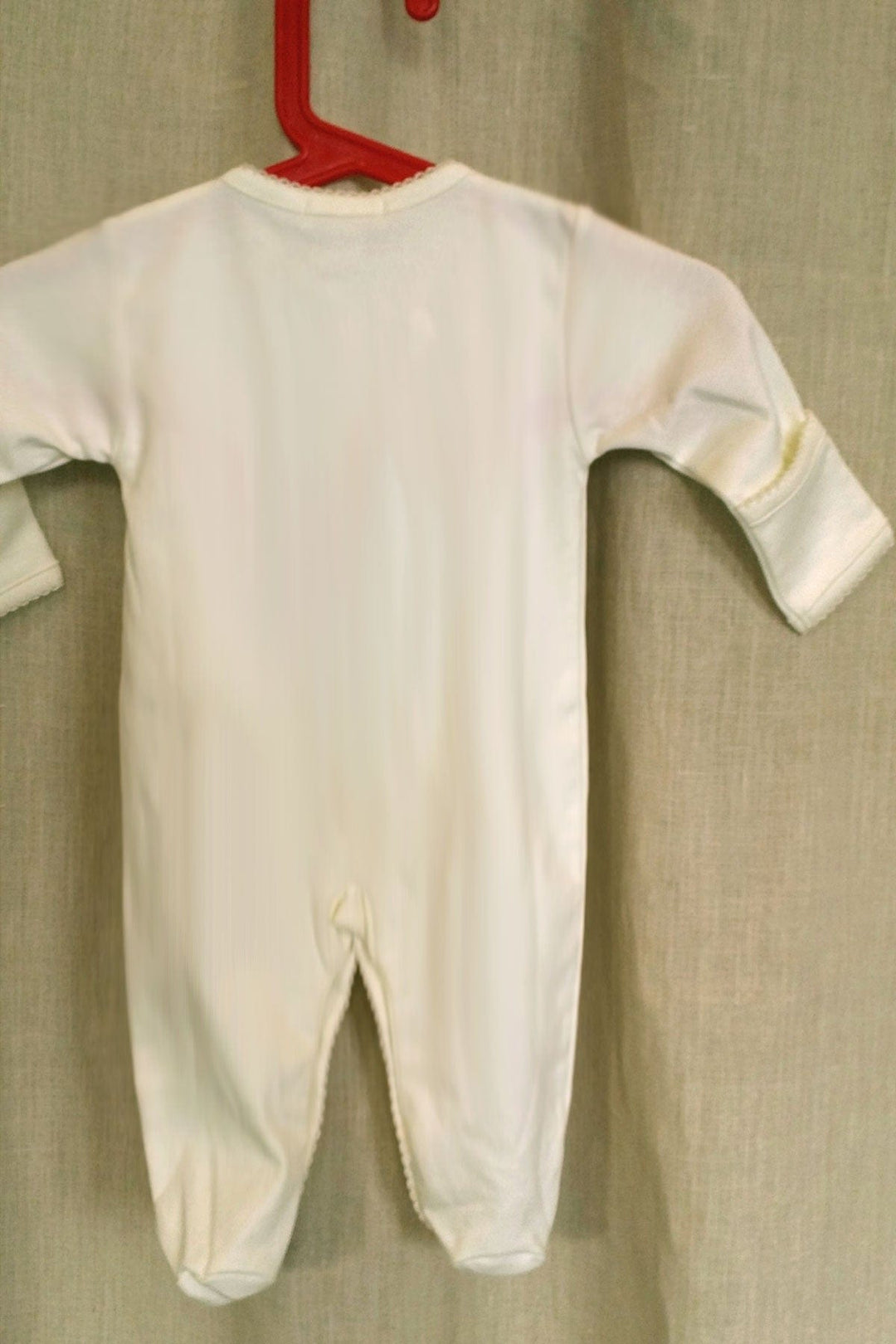 Baby Organic Cotton Footie with Mittens - Lamb - Natural Clothing Company
