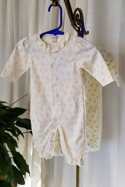 Baby Organic Cotton Playsuit - Mini Bear Print - Natural Clothing Company