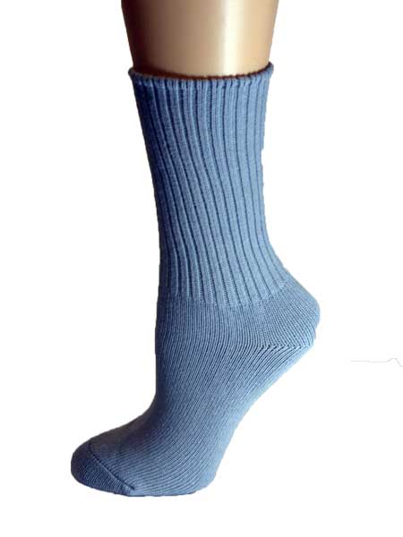Costa long socks in light cotton - Red ribbed light cotton long socks