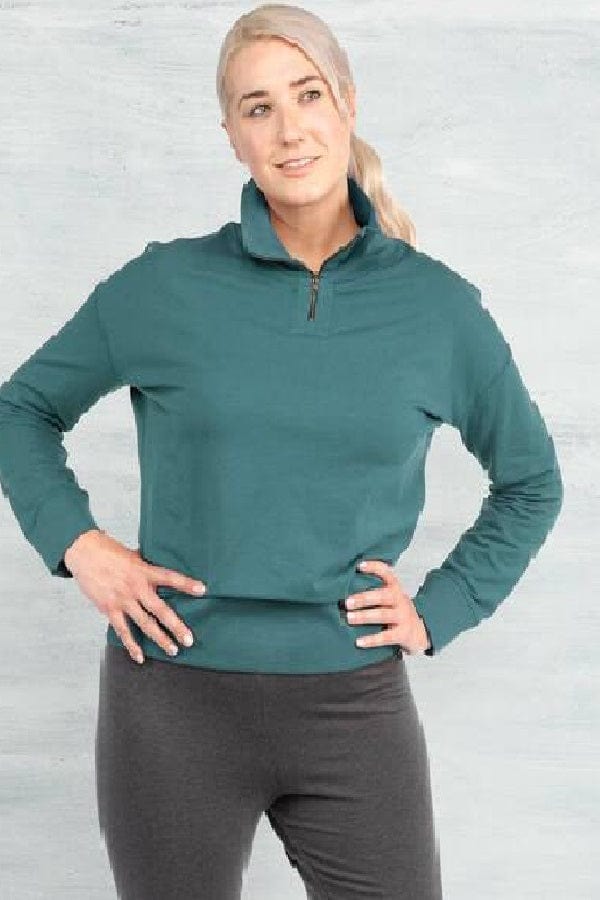 Maggie&#39;s Women&#39;s Jacket Teal / S (fits like M) Organic Cotton Fleece Pullover
