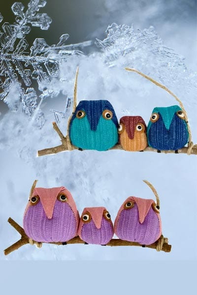 Marquet Gift Family of Owl Ornaments
