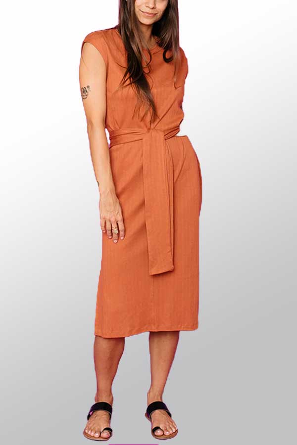 Mata Traders Women's Dress Rust / S Long Cotton Dress - Sasha